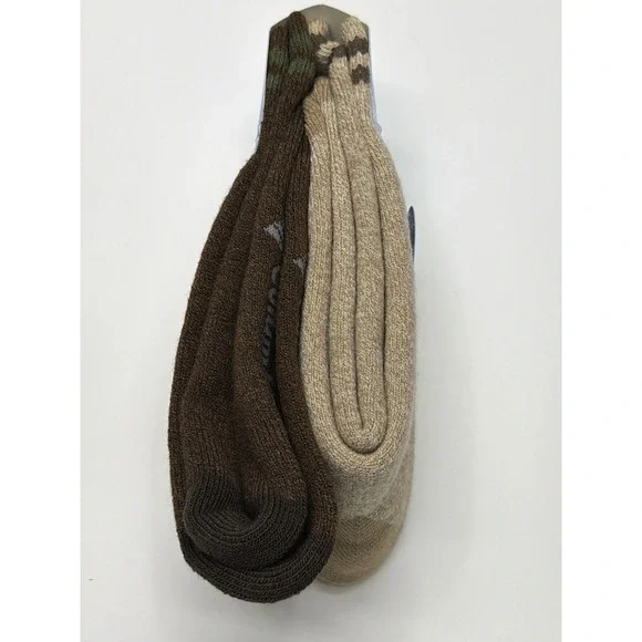 Columbia Mens 2 Pair Fleece Lined Thermal Socks‎ Shoe Size 6-12 Khaki Coffee - Picture 4 of 4